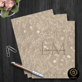 Elegant Taupe Brown Custom QR Code Pocket Folder