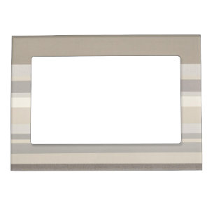 Elegant Taupe Cream and Gray striped farmhouse Magnetic Frame