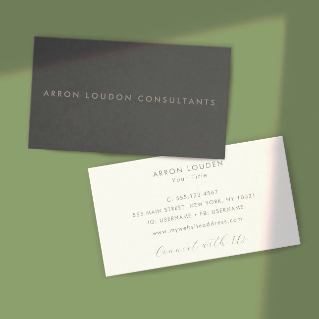 Elegant  Taupe Gray Suede Look Professional  Business Card (Creator Uploaded)