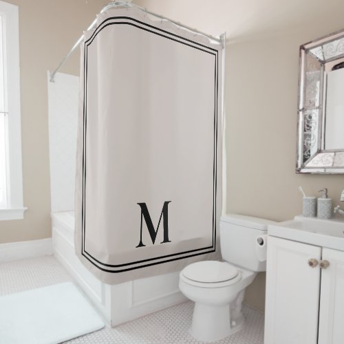 Elegant Taupe Monogram Shower Curtain