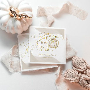 Elegant Taupe Pumpkin Fall Baby Shower Napkins