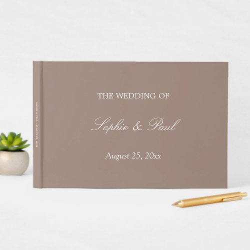Elegant Taupe Wedding Guest Book