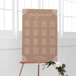 Elegant Taupe Wedding Seating Chart Poster 24x36