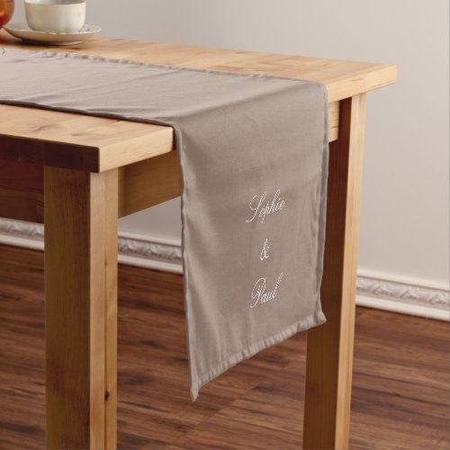 Elegant Taupe Wedding Table Runner