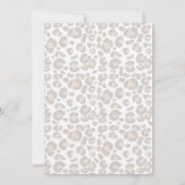 Elegant Taupe & White Cheetah Print Baby Shower Invitation (Back)