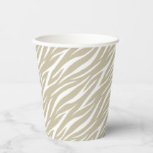 Elegant Taupe & White Pastel Trendy Rustic Zebra