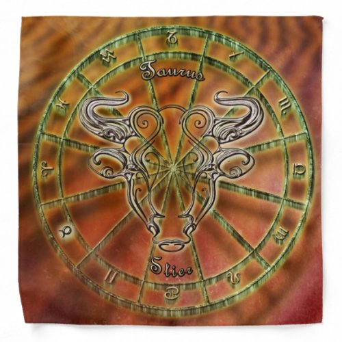 Elegant Taurus the Bull Zodiac Astrology Sign Band Bandana