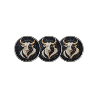 ♉ Elegant Taurus Zodiac Gold Bull Astrology ✨ Golf Ball Marker