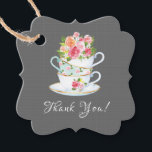 Elegant Tea Bridal Shower Favor Gift Tag<br><div class="desc">Elegant tea party bridal shower gift tag featuring watercolor tea cups with pretty pink blooms. Visit our shop to view our elegant tea bridal shower collection!</div>