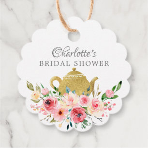 Elegant Tea Bridal Shower Favor Gift Tag