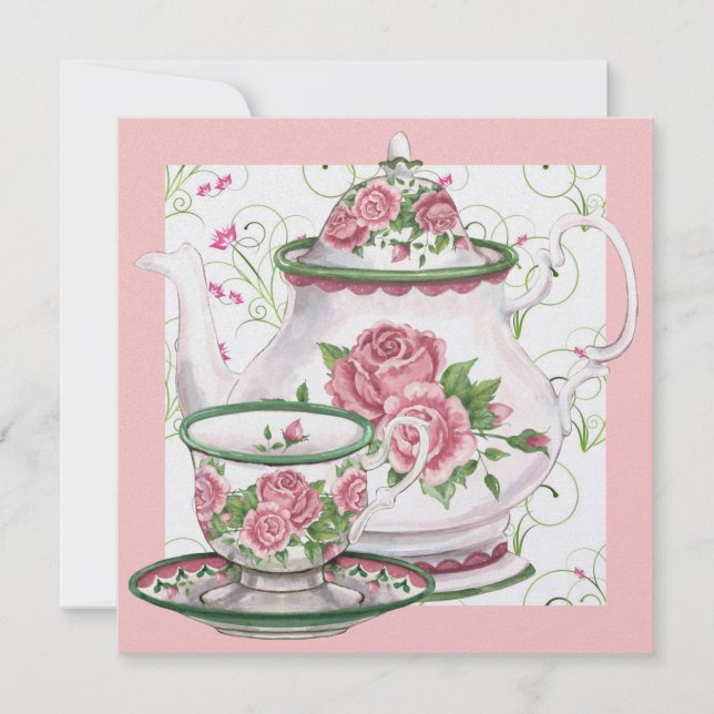 Elegant Tea / Coffee Party - SRF Invitation (Front)