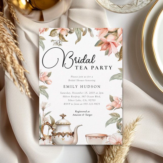Elegant Tea Party Bridal Shower Invitation (Creator Uploaded)