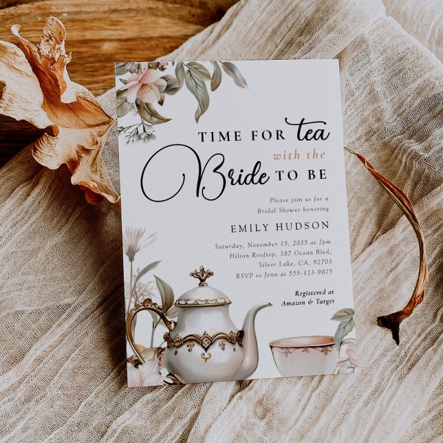 Elegant Tea Party Bridal Shower Invitation (Creator Uploaded)