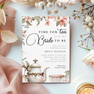 Elegant Tea Party Bridal Shower Invitation