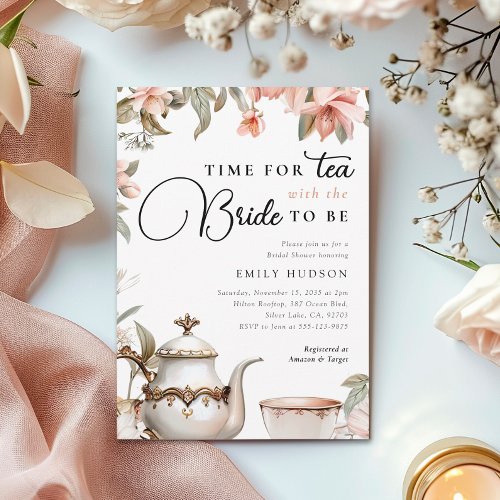 Elegant Tea Party Bridal Shower Invitation