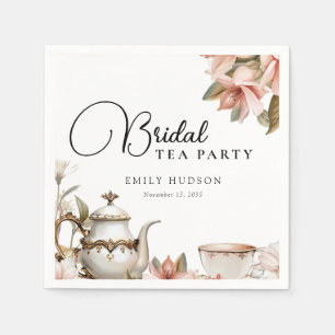 Elegant Tea Party Bridal Shower Napkins