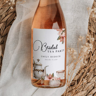 Elegant Tea Party Bridal Shower Wine Label