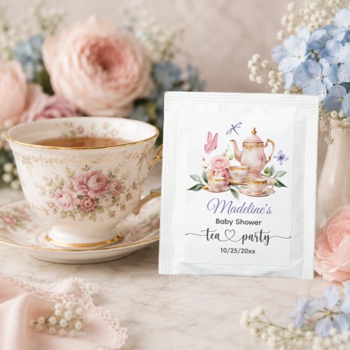 Elegant Tea Party Butterflies Baby Shower  Bag Drink Mix