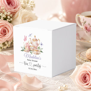 Elegant Tea Party Butterflies Baby Shower  Favor Boxes