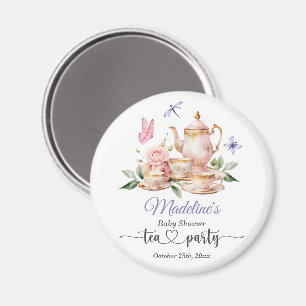 Elegant Tea Party Butterflies Baby Shower Favor Magnet