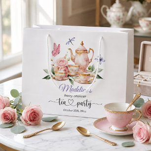 Elegant Tea Party Butterflies Baby Shower Large Gift Bag
