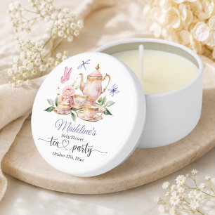 Elegant Tea Party Butterflies Baby Shower Mini Candle Favors