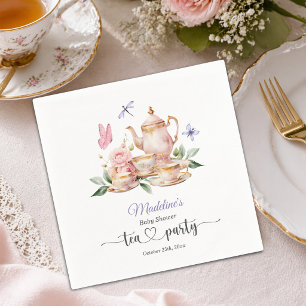 Elegant Tea Party Butterflies Baby Shower  Napkins