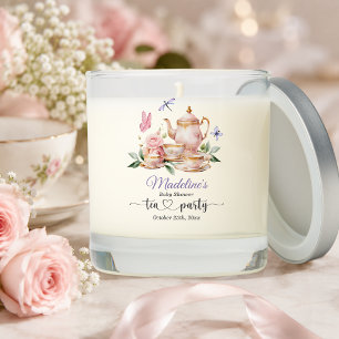 Elegant Tea Party Butterflies Baby Shower  Scented Candle