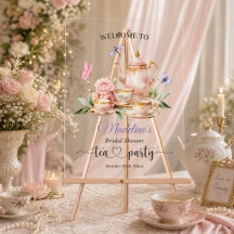 Elegant Tea Party Butterflies Bridal Shower 