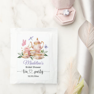 Elegant Tea Party Butterflies Bridal Shower Bag Drink Mix