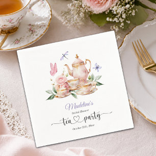 Elegant Tea Party Butterflies Bridal Shower  Napkins