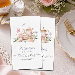 Elegant Tea Party Butterflies Bridal Shower Paper Guest Towels