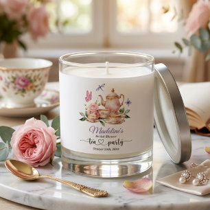 Elegant Tea Party Butterflies Bridal Shower Scented Candle
