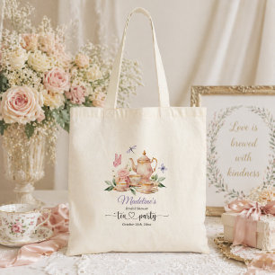 Elegant Tea Party Butterflies Bridal Shower Tote Bag