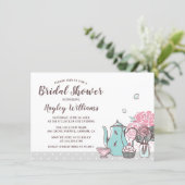 Elegant Tea Party Butterfly Floral Bridal Shower Invitation (Standing Front)