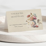 Elegant Tea Party Floral Bridal Shower Place Card<br><div class="desc">Elegant Tea Party Floral Bridal Shower Place Card</div>