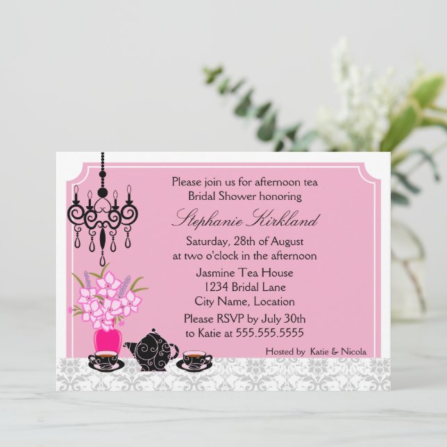 Elegant Tea Party Invitation (Standing Front)