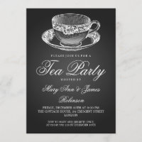 Elegant Tea Party Vintage Tea Cup Black