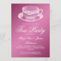 Elegant Tea Party Vintage Tea Cup Pink