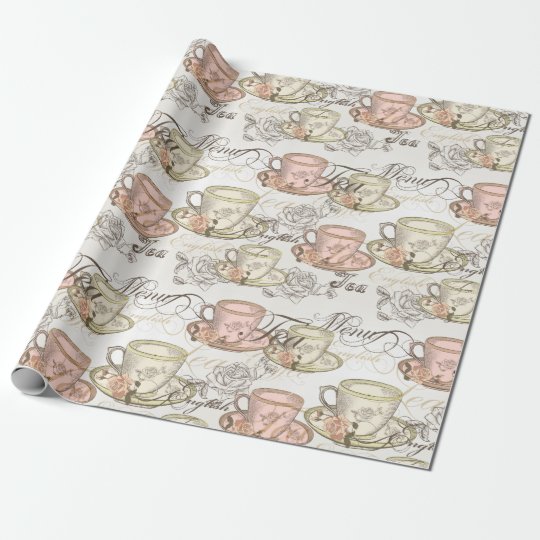 Elegant Tea Party Wrapping Paper