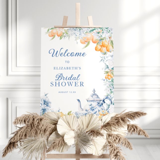 Elegant Tea Pot Bridal Shower Welcome Foam Board (Creator Uploaded)