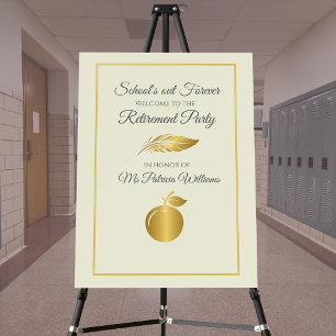 Elegant Teachers Golden Pastel Retirement Party  Foam Board