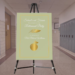 Elegant Teachers Golden Pastel Retirement Party  Foam Board