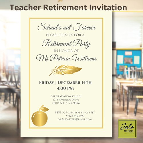 Elegant Teachers Golden Pastel Retirement Party 