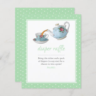 Elegant Teacup Baby Shower Tea Party Diaper Raffle