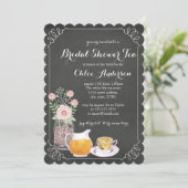 Elegant Teacup Chalkboard Bridal Shower Invitation (Standing Front)
