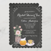 Elegant Teacup Chalkboard Bridal Shower Invitation (Front/Back)