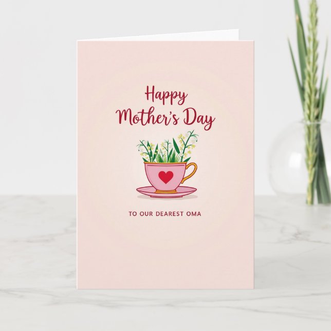 Elegant Teacup Mothers Day Card (Front)