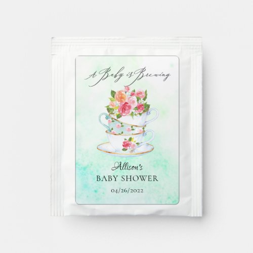 Elegant Teacups Baby Shower Tea Bag Drink Mix