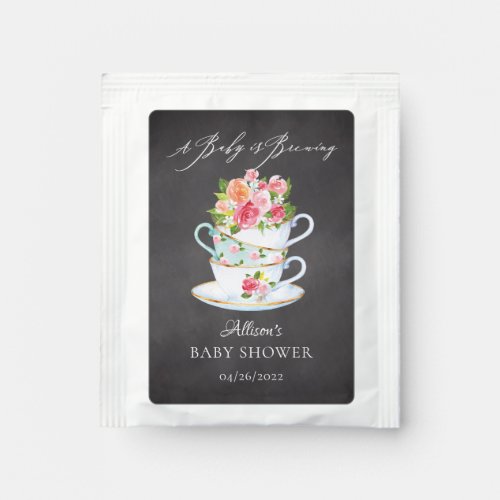 Elegant Teacups Baby Shower Tea Bag Drink Mix